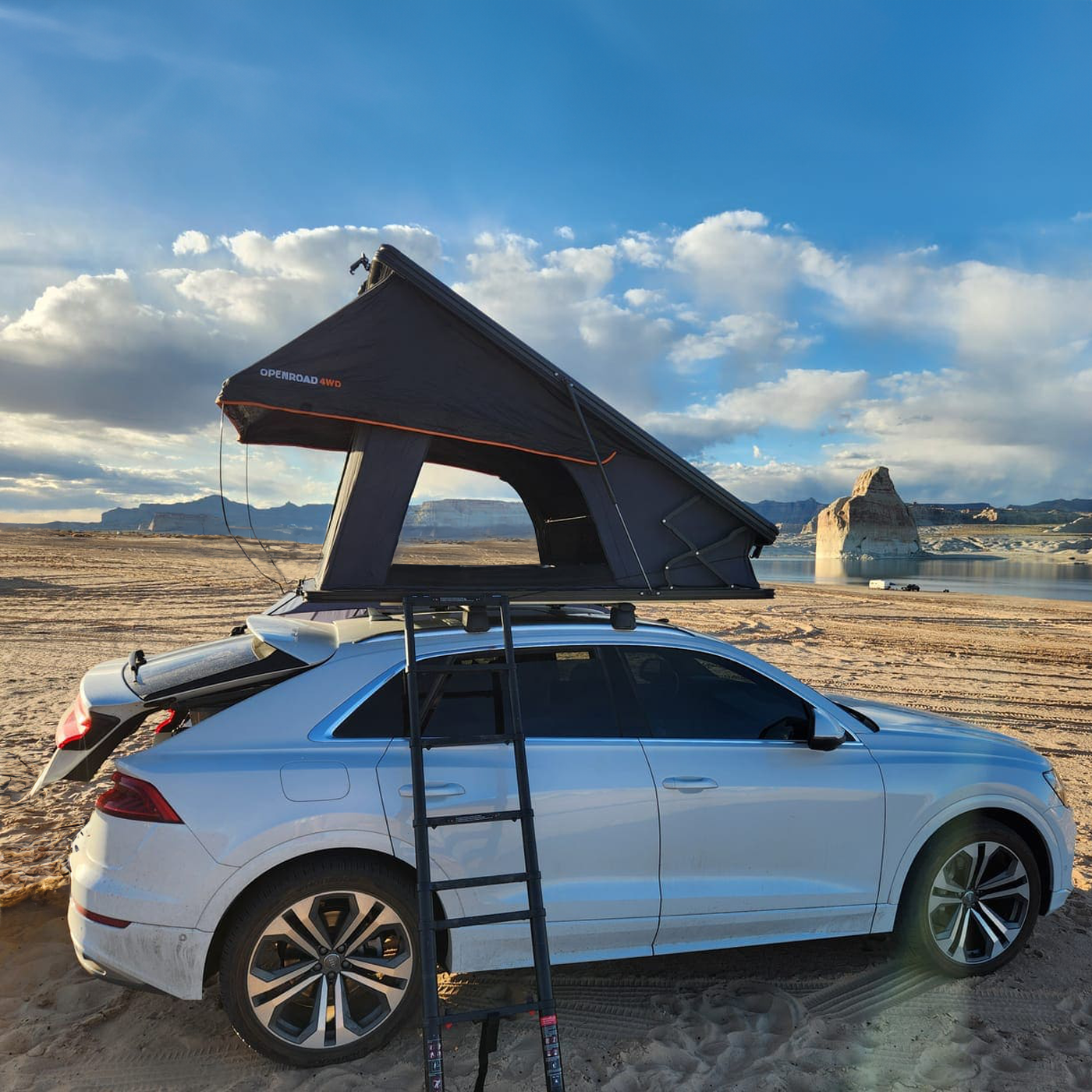 OPENROAD Aluminum Hard Shell Roof Top Tent-PeakRoof LT Series  openroad4wd.com Without Cross Bars Pickup in Store 