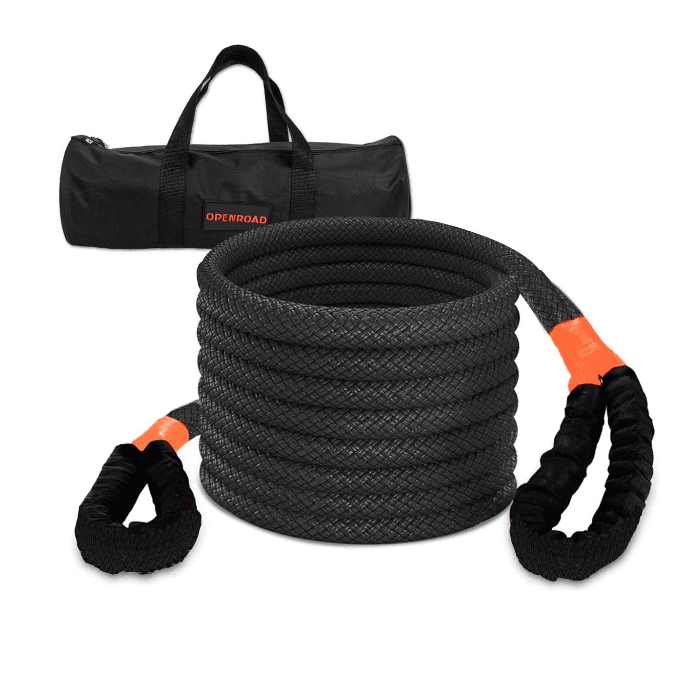 OPENROAD 1" x30' Kinetic Recovery Tow Rope (25,000lbs)，for Truck Off-Road Vehicle ATV UTV, Carry Bag Included,Orange Recovery Straps OPENROAD   