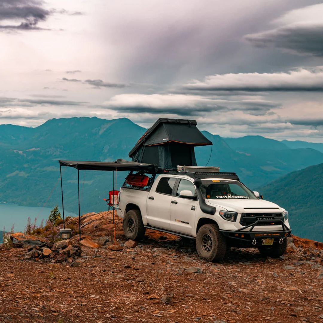 OPENROAD Aluminum Hard Shell Roof Top Tent-PeakRoof LT Series openroad4wd.com RTT With 270 Awning