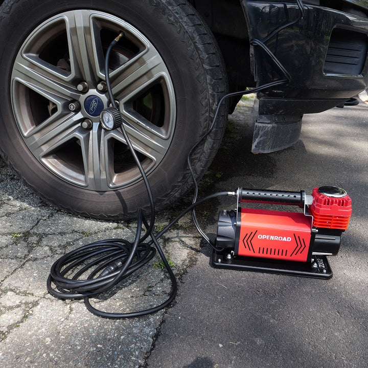 OPENROAD 12V Portable Inflator Air Compressor Heavy Duty, 5.65CFM Truck Tires Inflator, Offroad Air Compressor Kit for Car Tires 150PSI Air Compressor OPENROAD