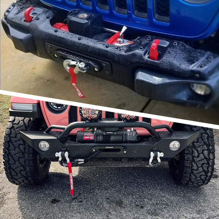 OPENROAD Synthetic Winch Rope, 1/2" x 85'-18000lbs Winch Line Rope Replacement with Protective Sleeve/Rope Winch Hook  OPENROAD