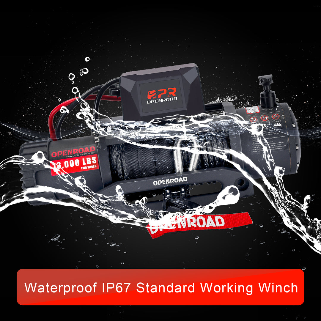 OPENROAD 13,000 lbs Winch with Synthetic Rope - Panther Series 2s winch OPENROAD