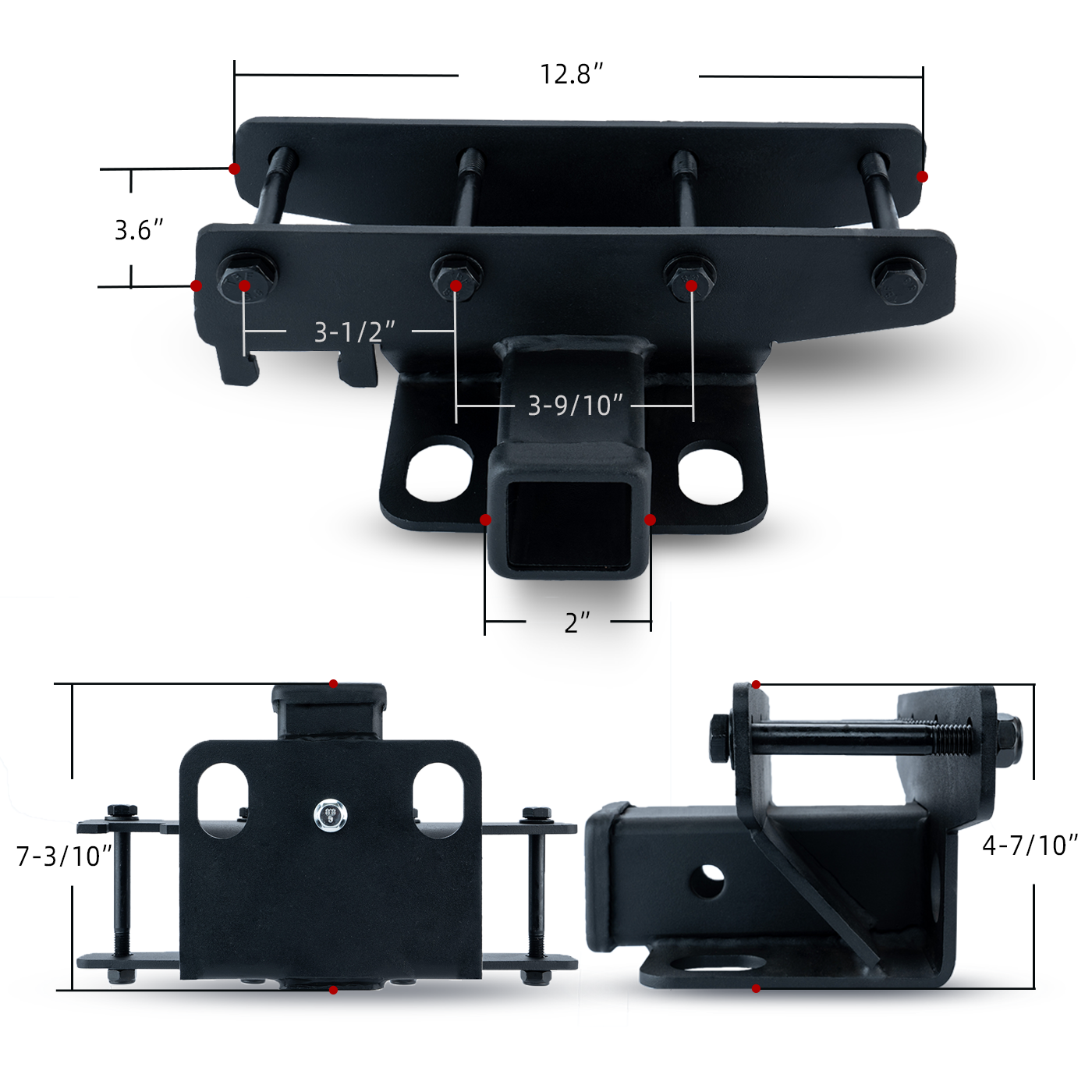 OPENROAD Trailer 2" Rear Receiver Hitch, Class 3 Hitch & Cover Kit Towing Combo Compatible Trailer hitch OPENROAD   