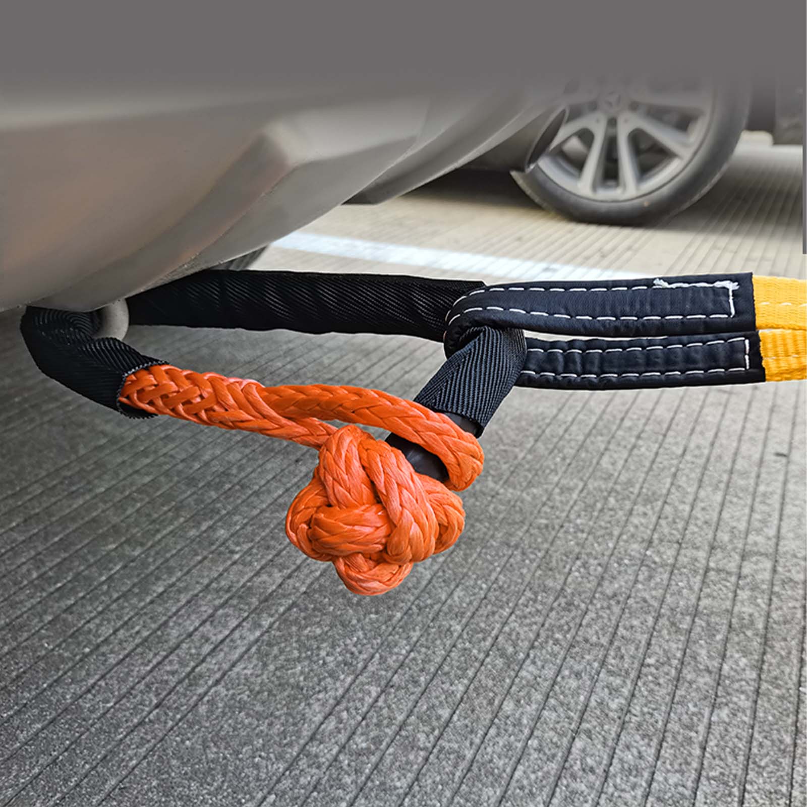 OPENROAD Synthetic Soft Shackle Rope, 2" X 23" (38,000lbs) with Extra Sleeves  openroad4wd.com   
