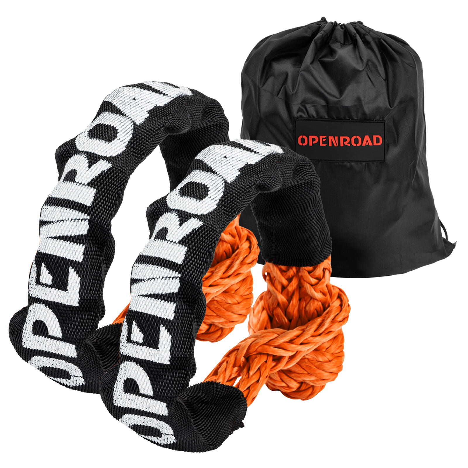 OPENROAD 13,500lbs Winch with 4''x8' Break Strength 30,000 lbs Tree Saver Strap with Synthetic Soft Shackle Rope, 2" X 23" (38,000lbs) with Openroad4wd