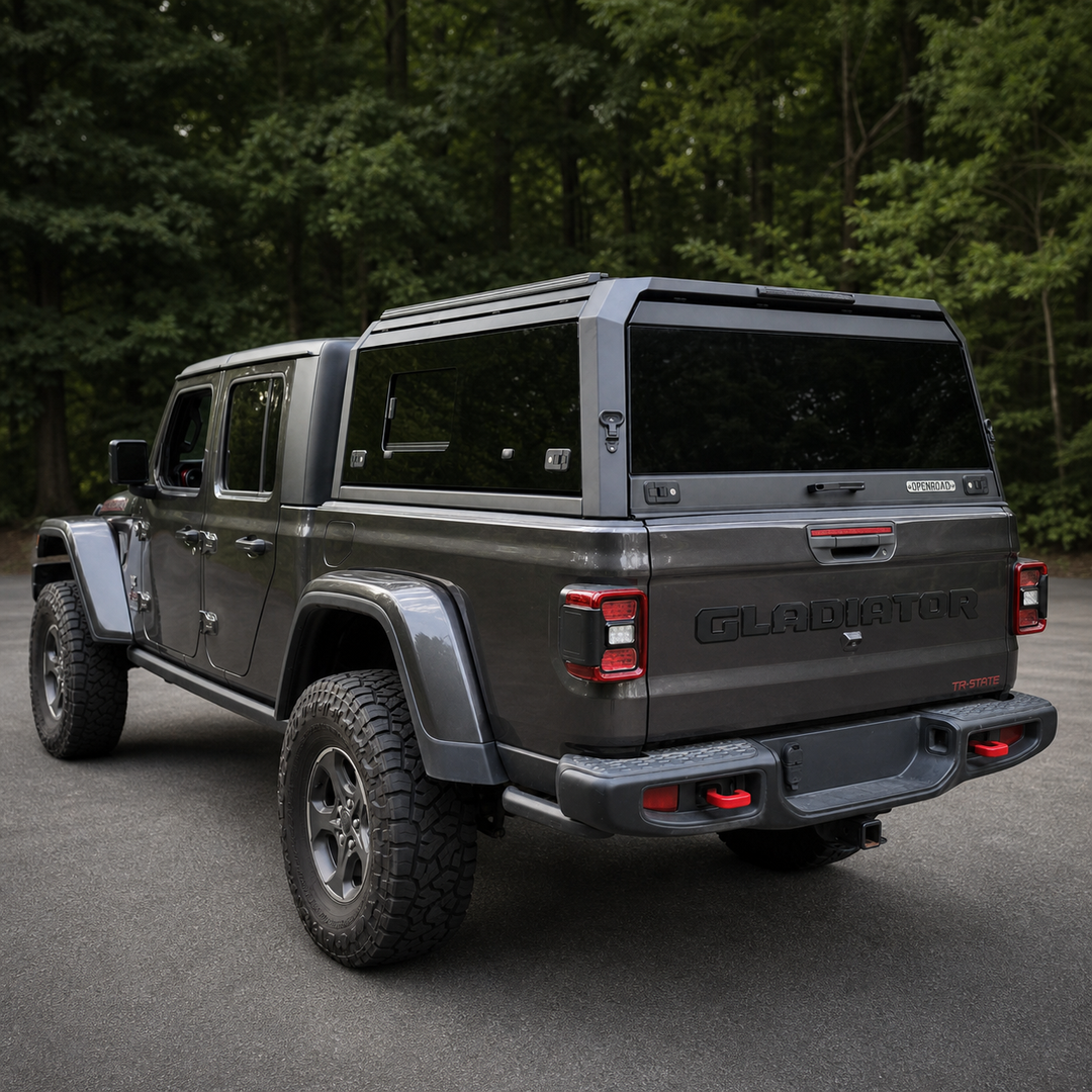 OPENROAD Sliding Glass Side Truck Cap for Jeep Gladiator 2019-2026 Openroad4wd