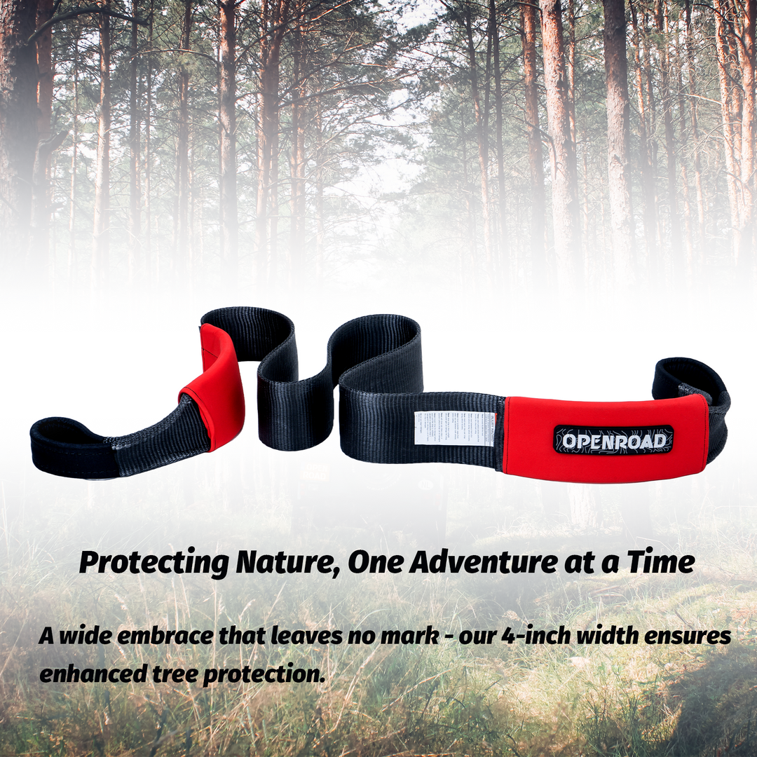 OPENROAD 4''x8' Break Strength 40,000 lbs Tree Saver Strap Towing Rope OPENROAD   