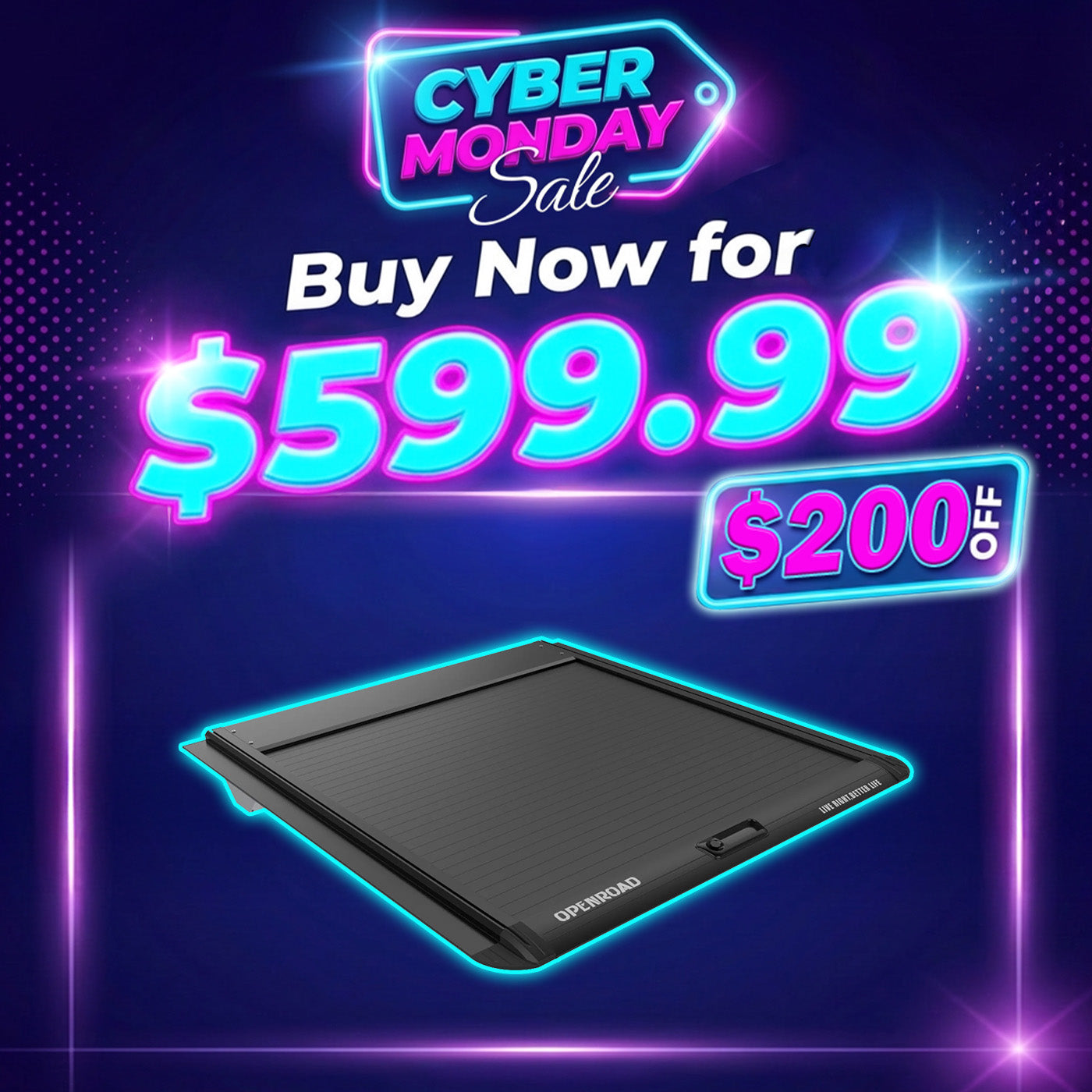 OPENROAD Aluminum Retractable Tonneau Cover