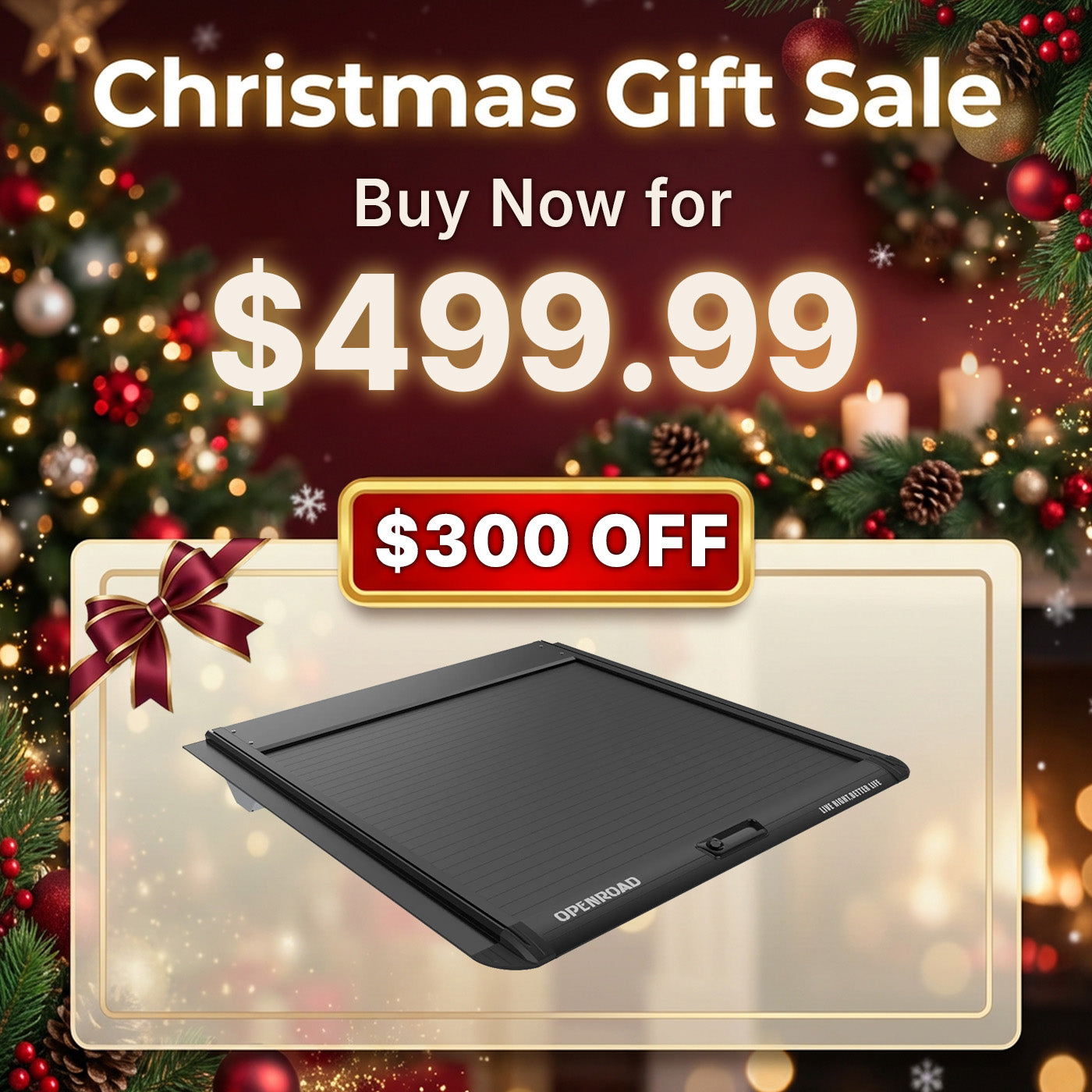 OPENROAD Aluminum Retractable Tonneau Cover