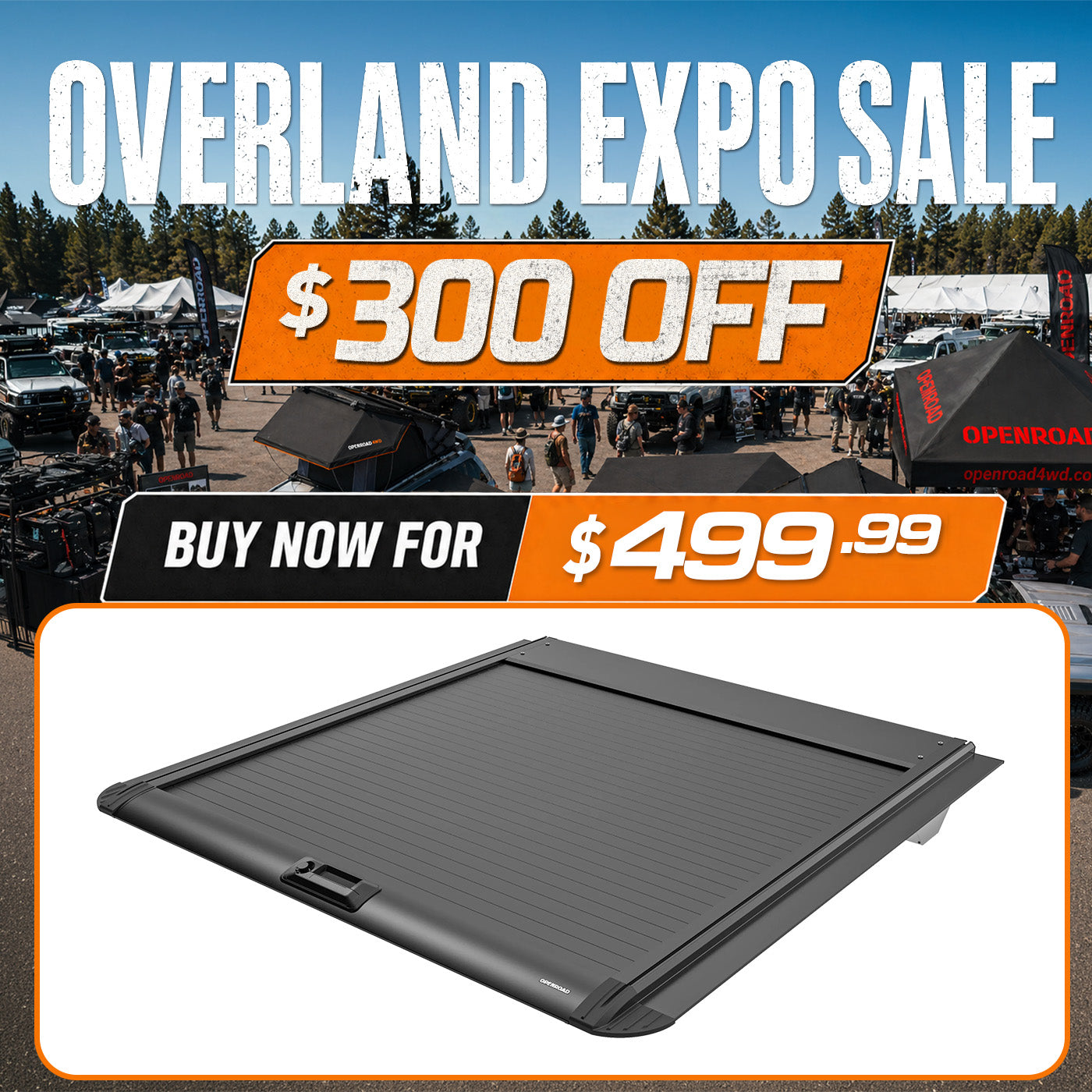 OPENROAD Aluminum Retractable Tonneau Cover