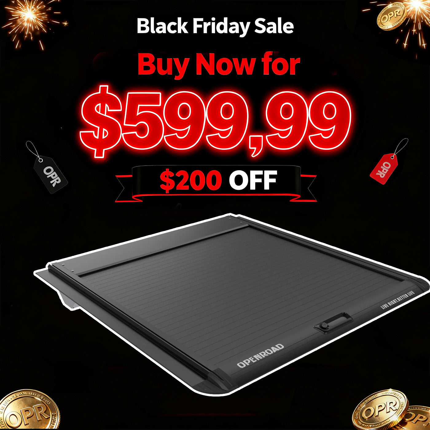 OPENROAD Aluminum Retractable Tonneau Cover