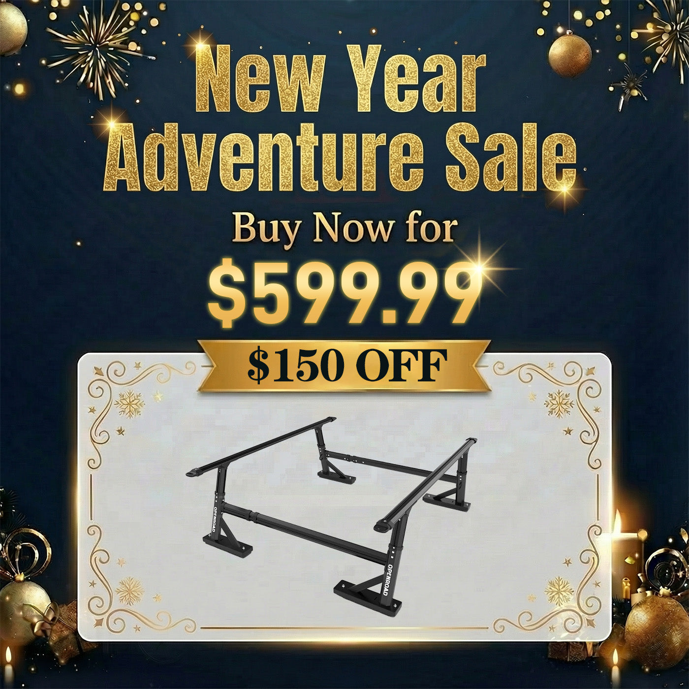 OPENROAD Universal Fit Adjustable Bed Rack for Trucks