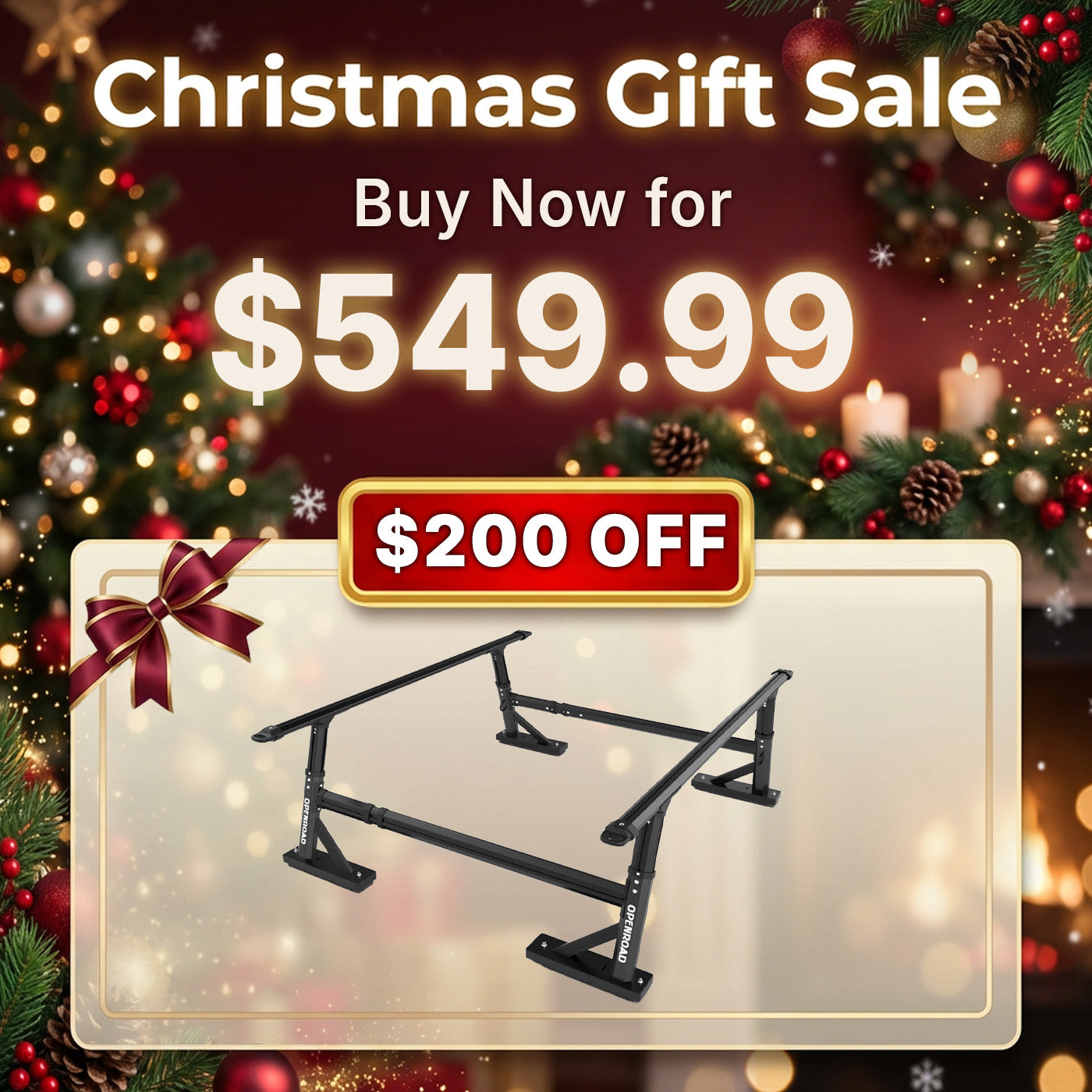 OPENROAD Universal Fit Adjustable Bed Rack for Trucks