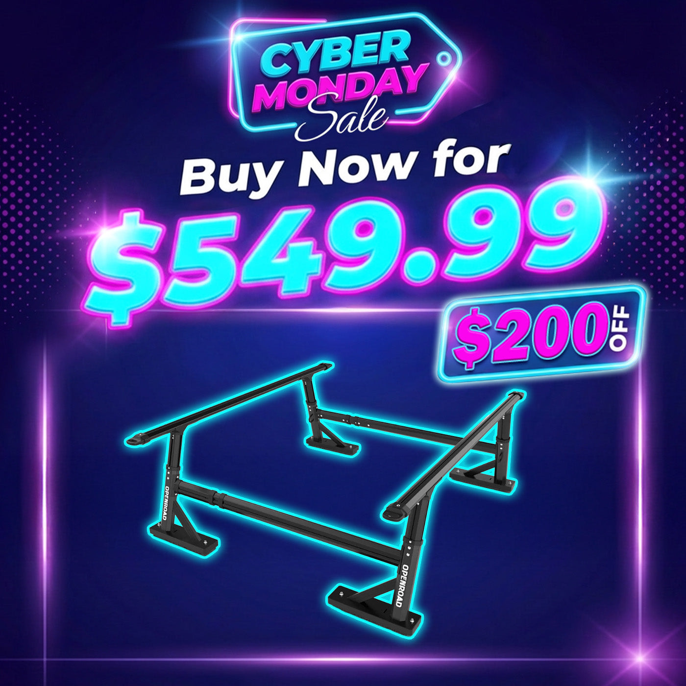 OPENROAD Universal Fit Adjustable Bed Rack for Trucks