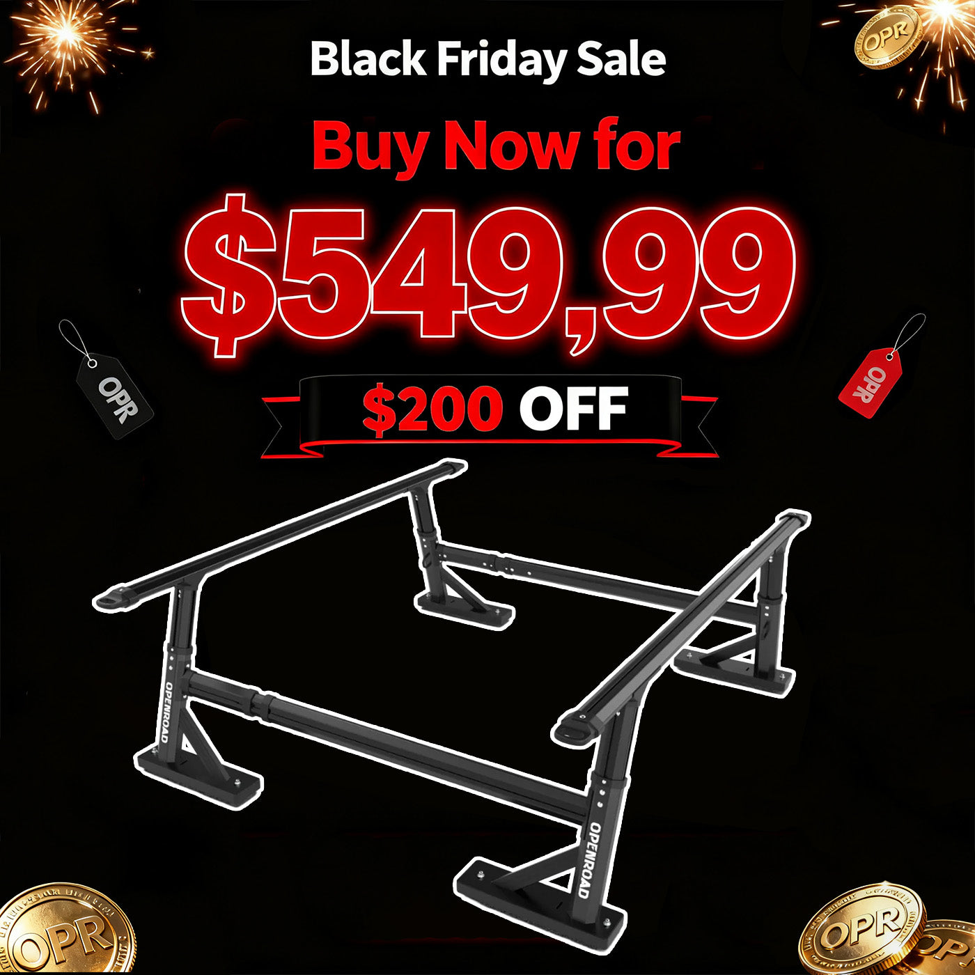 OPENROAD Universal Fit Adjustable Bed Rack for Trucks