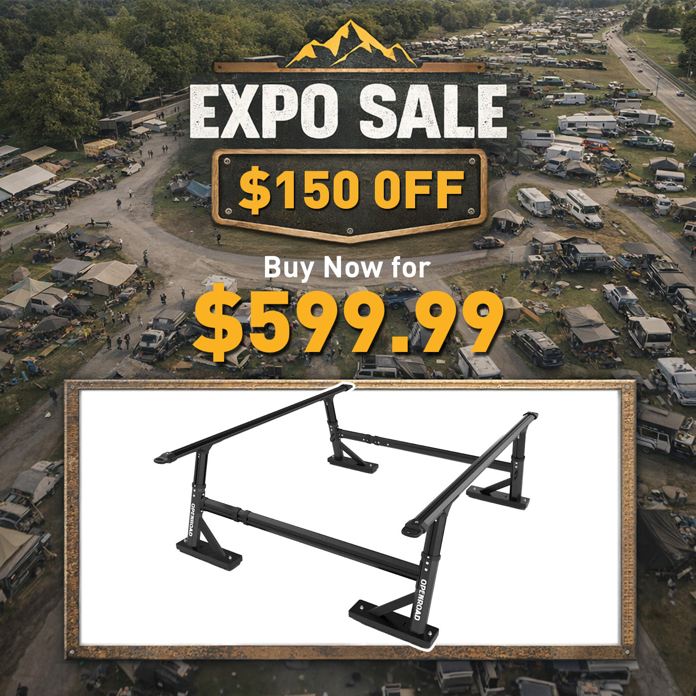 OPENROAD Universal Fit Adjustable Bed Rack for Trucks Openroad4wd