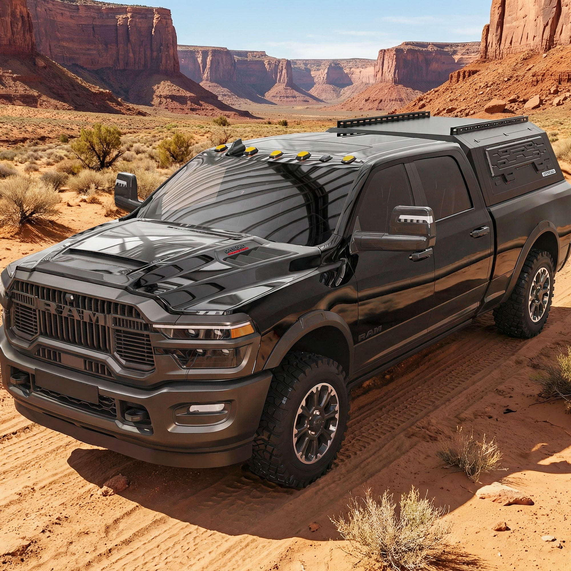 OPENROAD Aluminum Truck Cap for RAM 2500/3500 (2009-2026) – 6.4ft Bed Openroad4wd