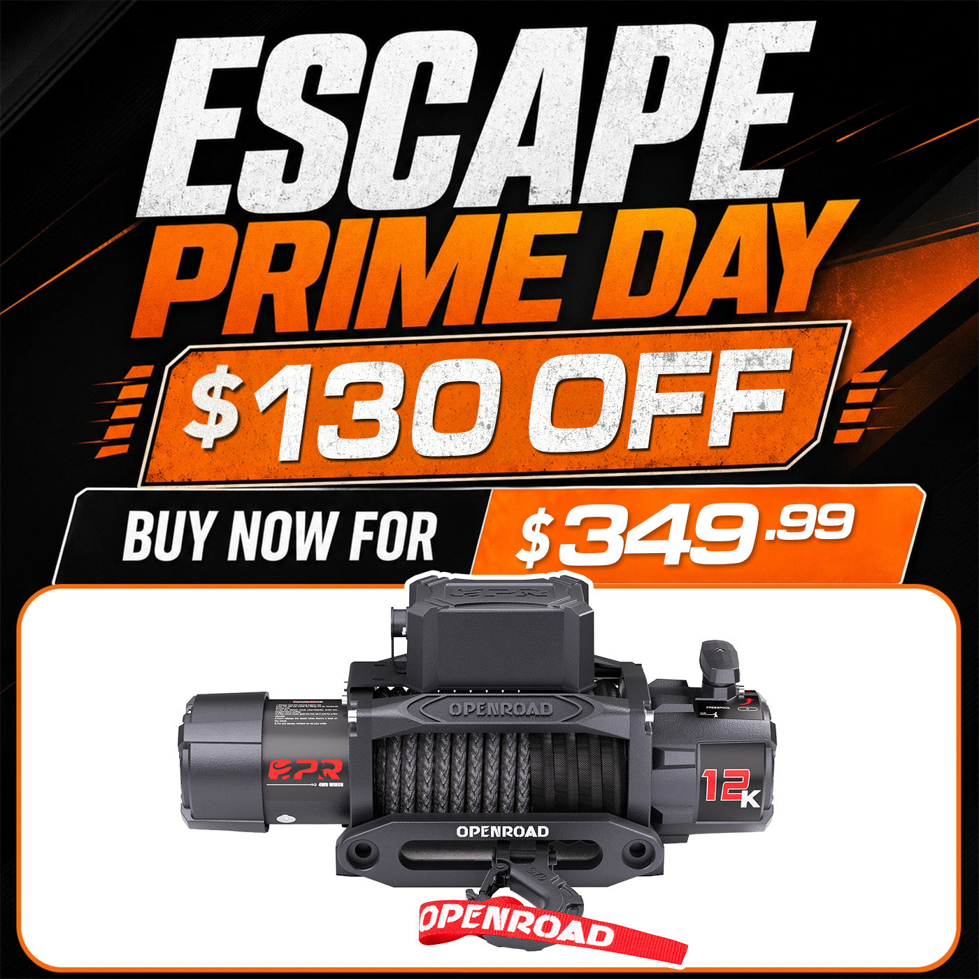 OPENROAD 10,000lbs Electric Winch with Synthetic Rope-Panther Series 3S Openroad4wd