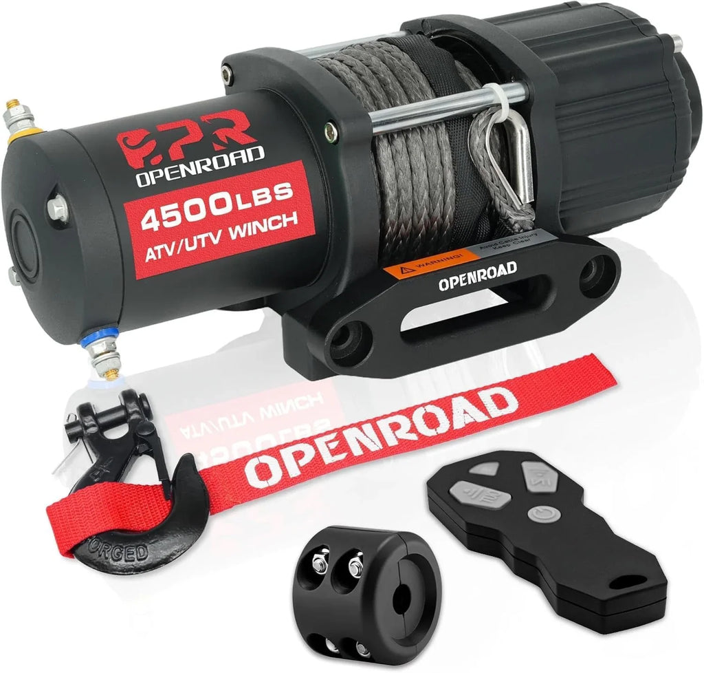 OPENROAD 4500lbs ATV/UTV Winch with Synthetic Rope and Wireless