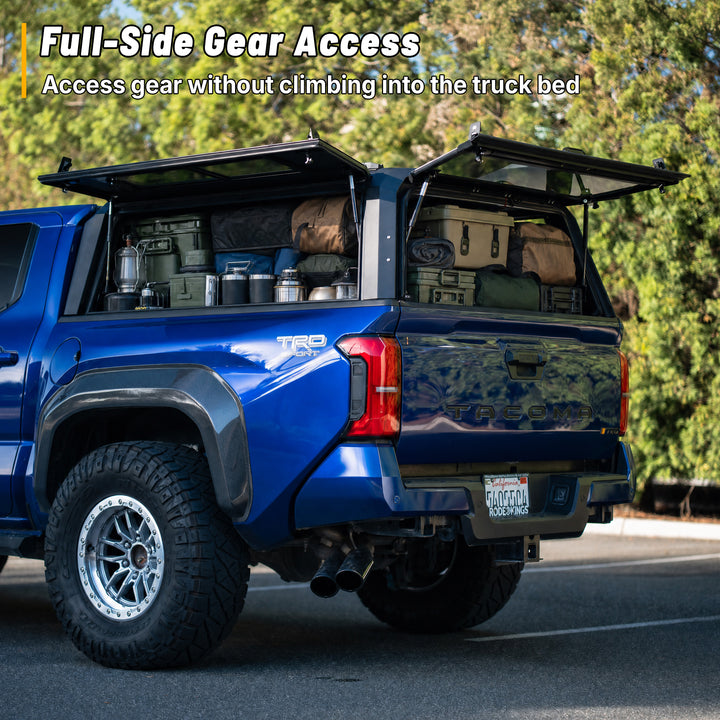 OPENROAD Sliding Glass Side Truck Cap for Toyota Tacoma (2024-2026) – 5ft Bed Openroad4wd