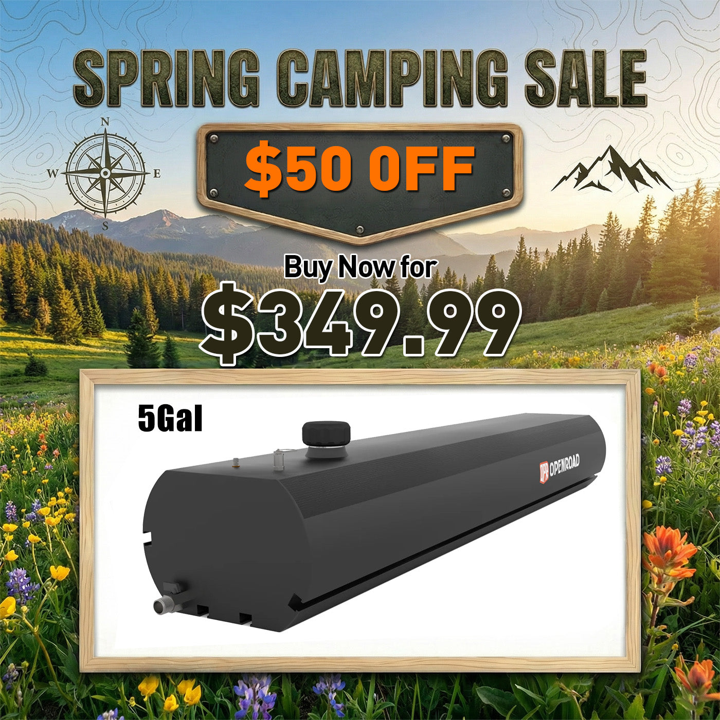 OPENROAD Pressurized Water Tank for Camping Shower Openroad4wd