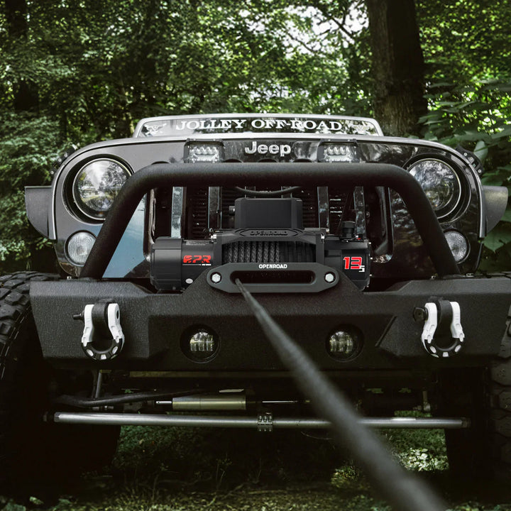 OPENROAD Aluminum Retractable Tonneau Cover with 12,000lbs Electric Winch Openroad4wd