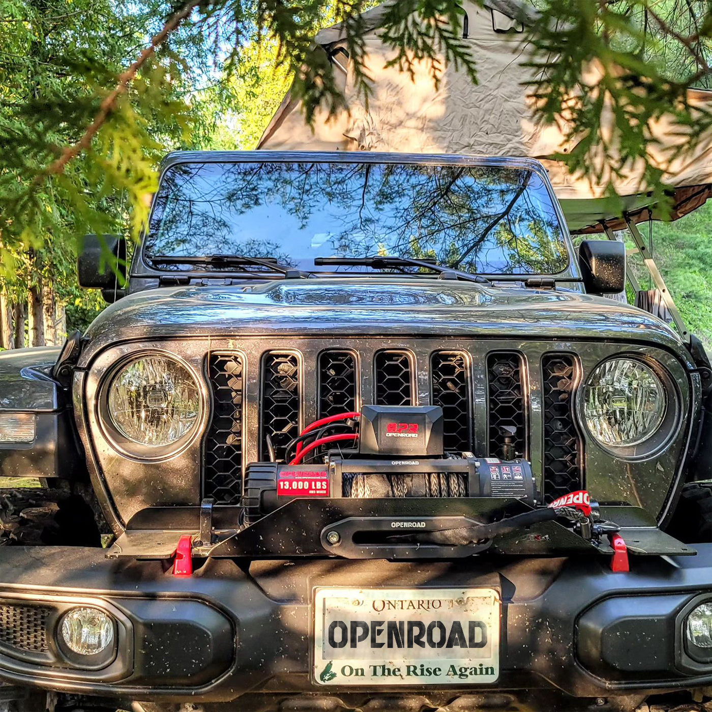 OPENROAD 13,000 lbs winch with synthetic rope and 2 wireless remote controllers - Panther Series 2S  openroad4wd.com   