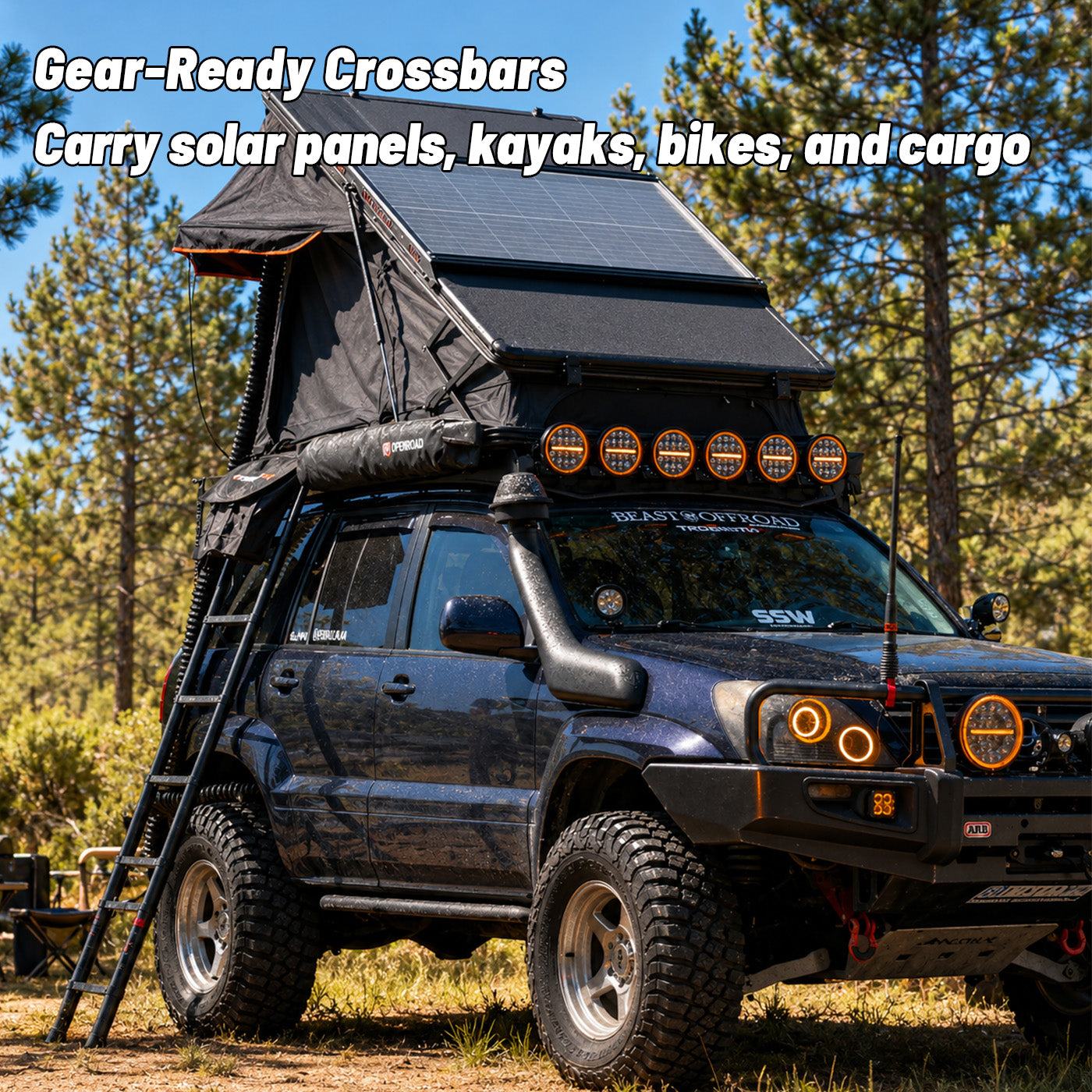 OPENROAD Aluminum Hard Shell Roof Top Tent-PeakRoof LT V2 Series