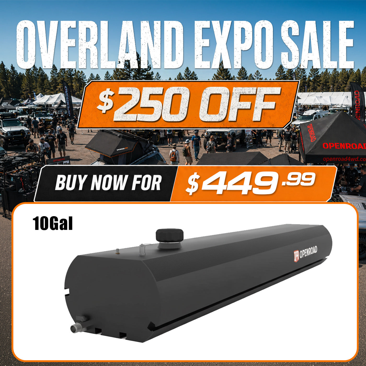 OPENROAD Pressurized Water Tank for Camping Shower Openroad4wd