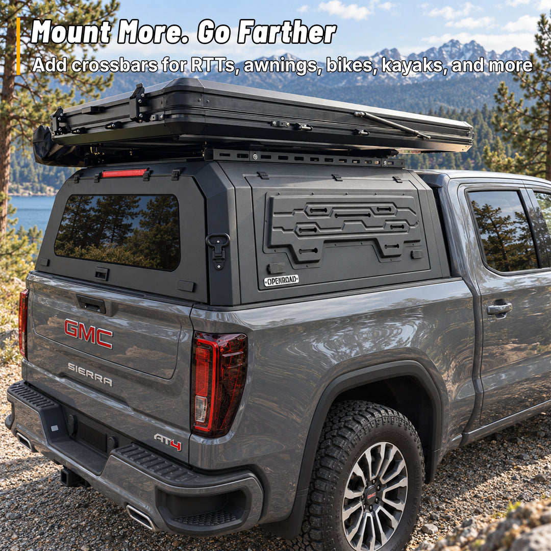 OPENROAD Aluminum Truck Cap for GMC Sierra 1500 (2019-2026)-5.8 ft Bed Openroad4wd