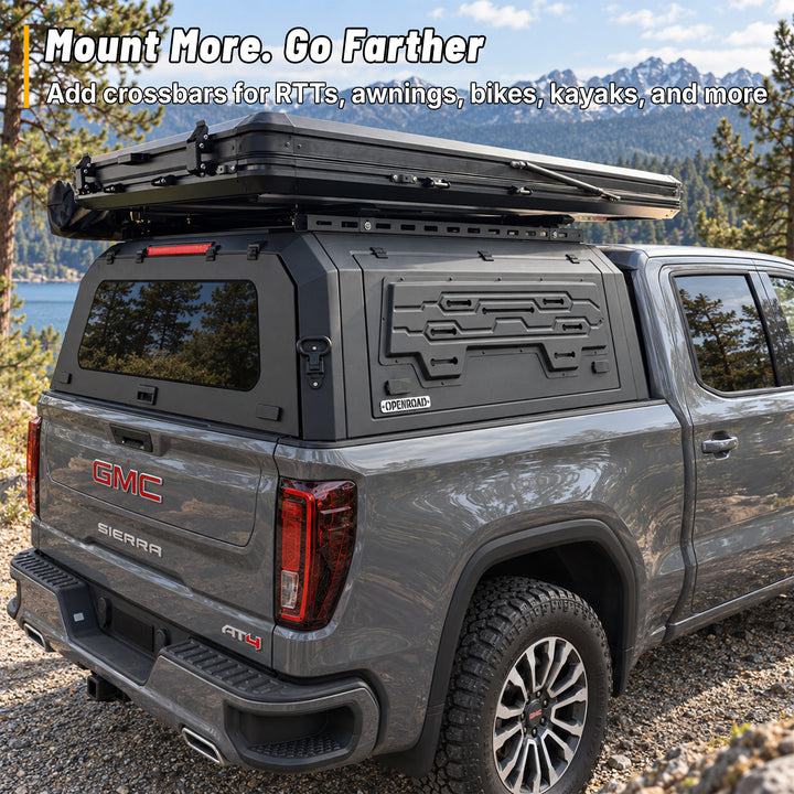 OPENROAD Aluminum Truck Cap for GMC Sierra 1500 (2019-2026)-5.8 ft Bed Openroad4wd