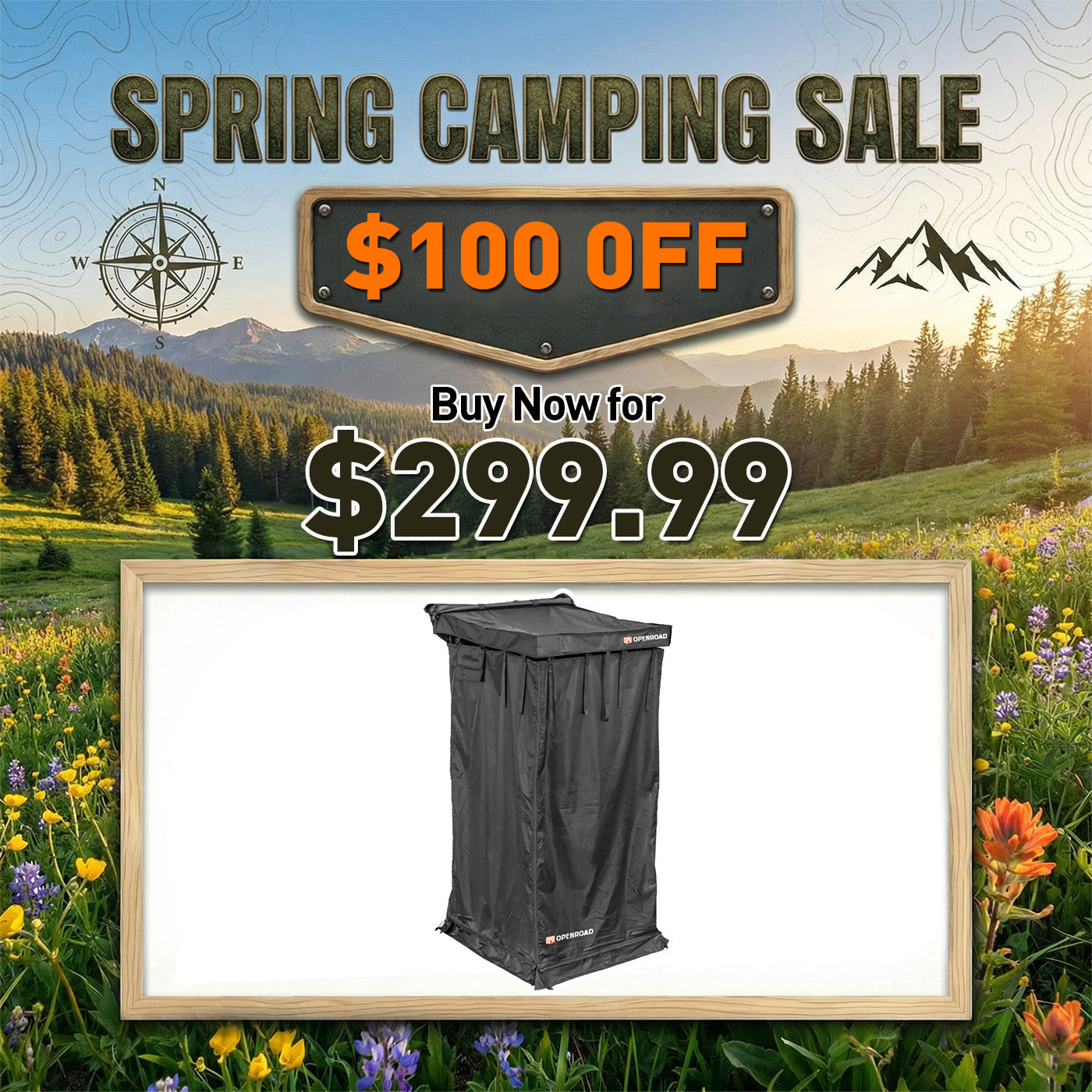 OPENROAD Quick-Open Overland Shower/Privacy Awning V2