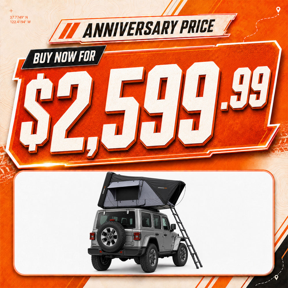 OPENROAD FlowRoof Side-Open Hard Shell Rooftop Tent Openroad4wd