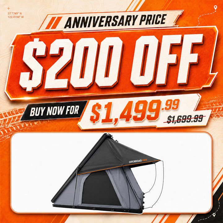 OPENROAD Aluminum Hard Shell Roof Top Tent - EdgeRoof Series