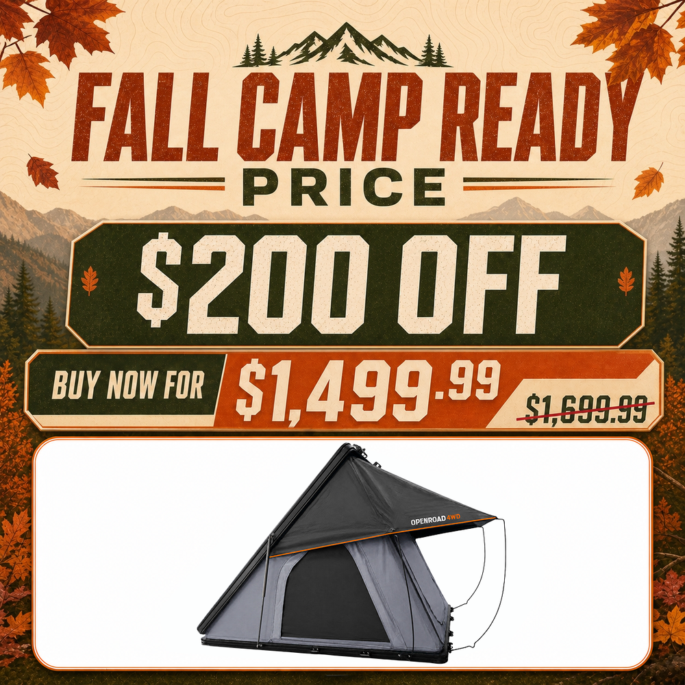 OPENROAD Aluminum Hard Shell Roof Top Tent - EdgeRoof Series Roof Top Tent OPENROAD 4WD