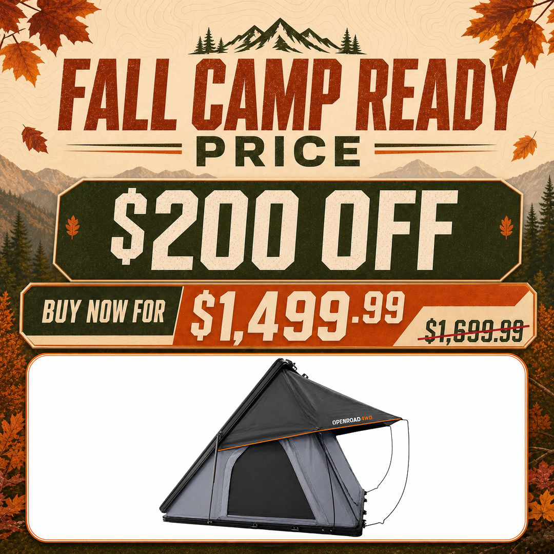 OPENROAD Aluminum Hard Shell Roof Top Tent - EdgeRoof Series Roof Top Tent OPENROAD 4WD