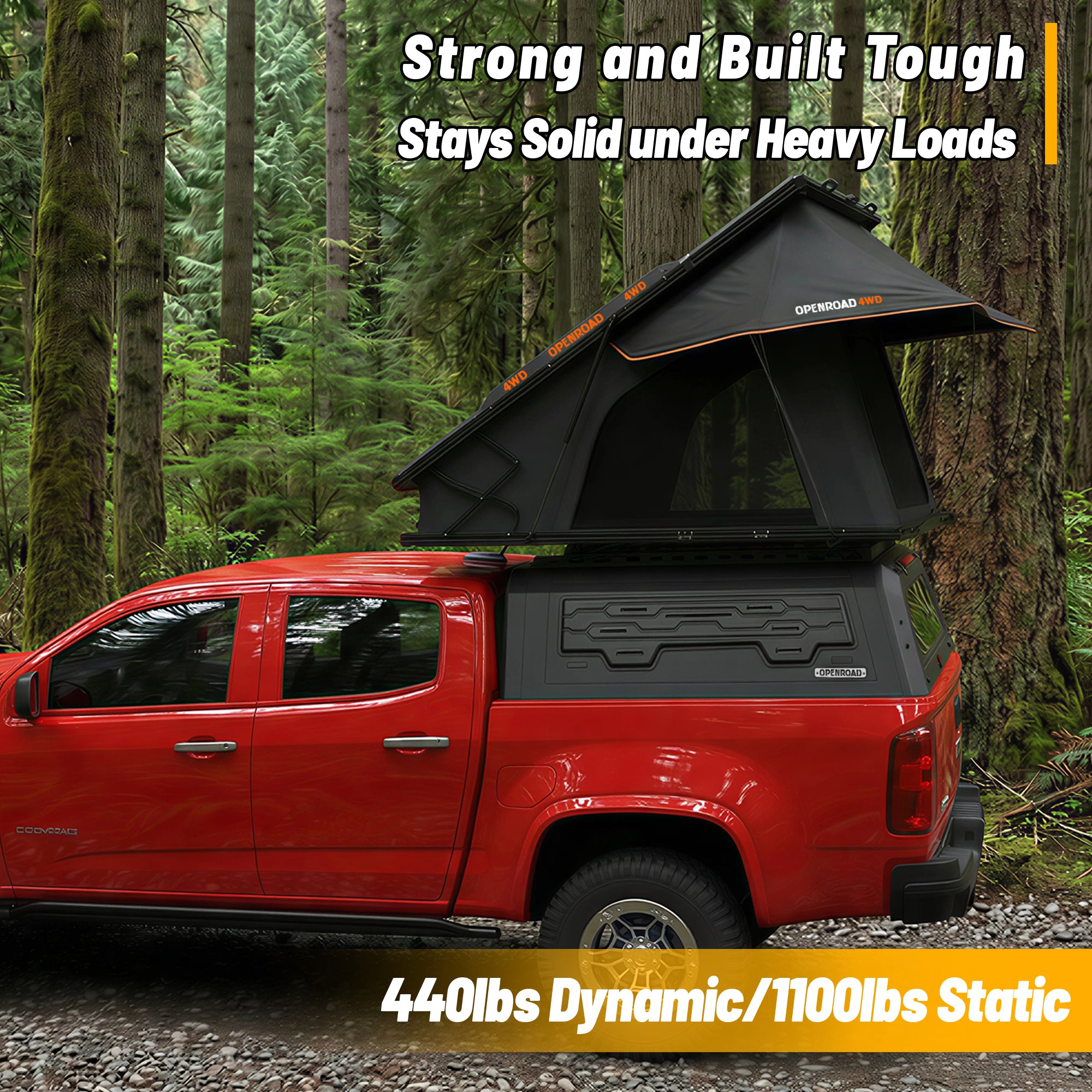 OPENROAD Aluminum Truck Cap for Chevy Colorado/GMC Canyon (2015-2022) – 5ft Bed Openroad4wd