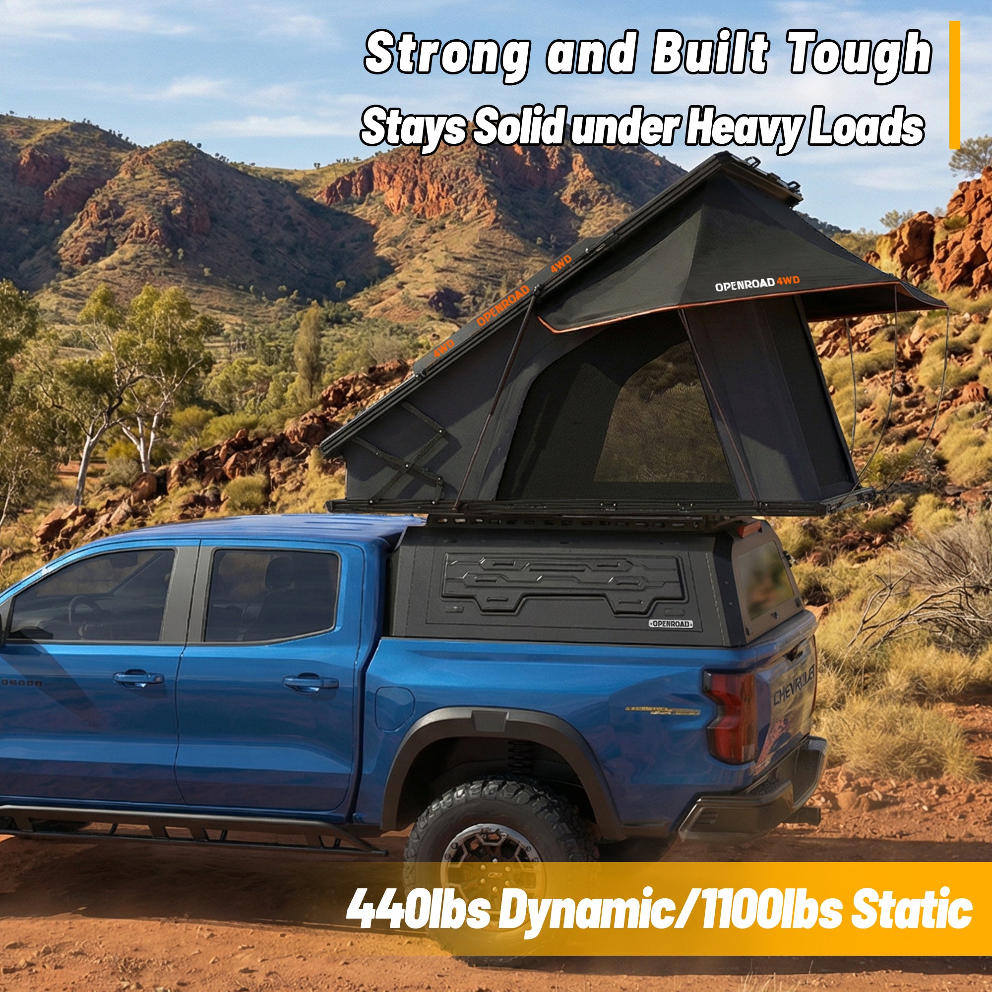 OPENROAD Aluminum Truck Cap for Chevy Colorado/GMC Canyon (2023-2026) – 5ft Bed Openroad4wd