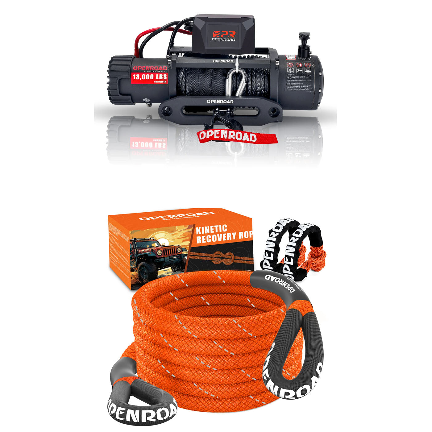 OPENROAD 13,000 LBS Winch with Synthetic Rope – Openroad4wd