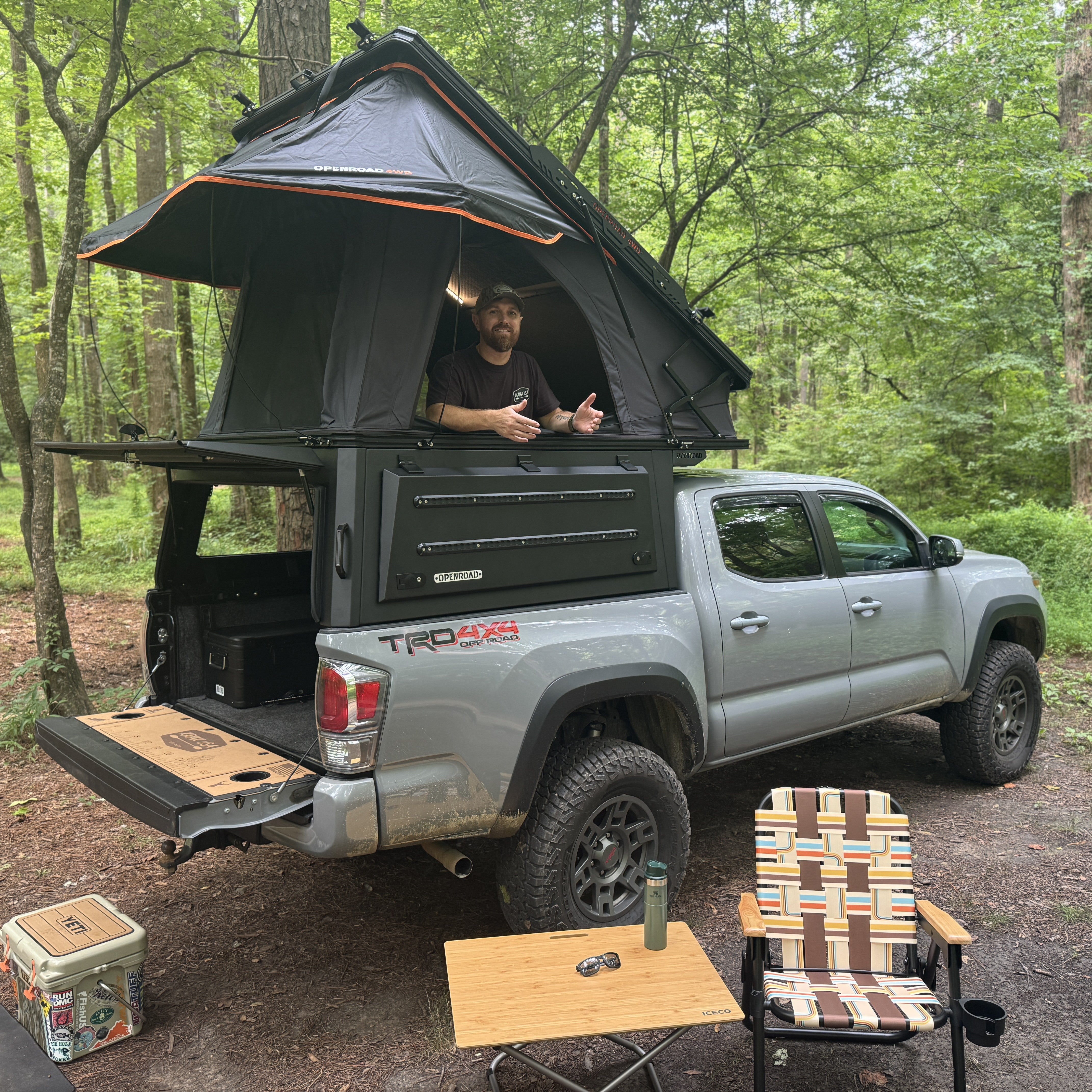 OPENROAD Aluminum Truck Topper with Integrated Rooftop Tent — Lightweight 4-Season Overland Camper Openroad4wd