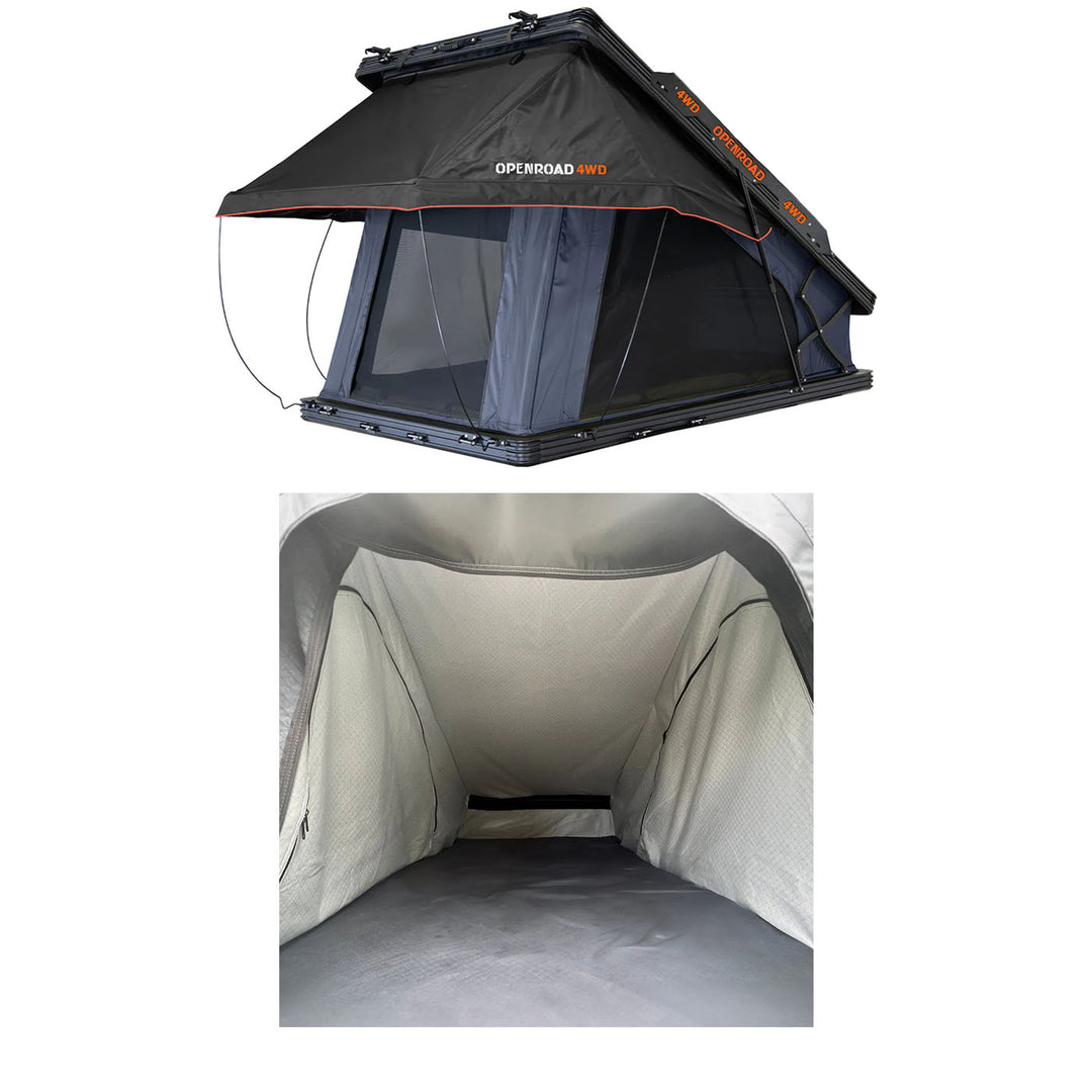 OPENROAD Aluminum Hard Shell Roof Top Tent-PeakRoof LT Series  openroad4wd.com RTT With Thermal Liner  