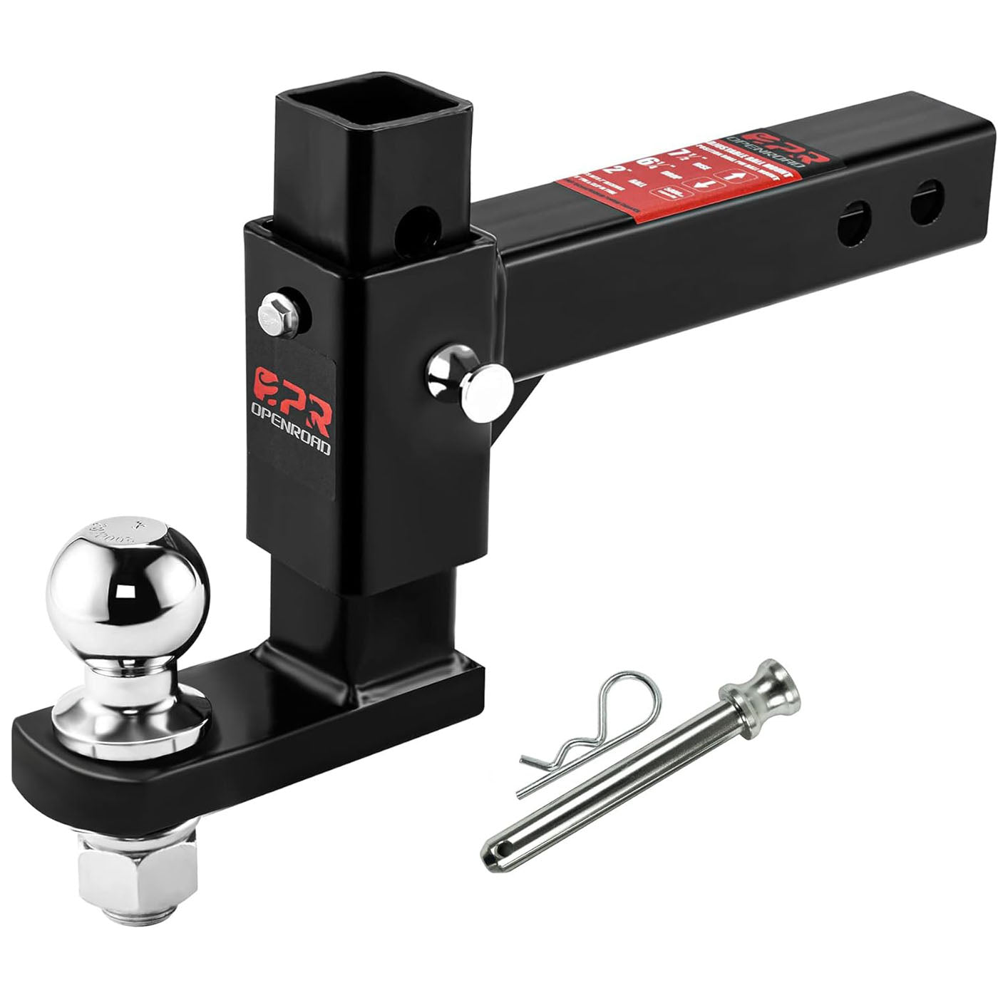 OPENROAD Adjustable Trailer Hitch Ball Mount Fits 2-Inch Receiver Openroad4wd