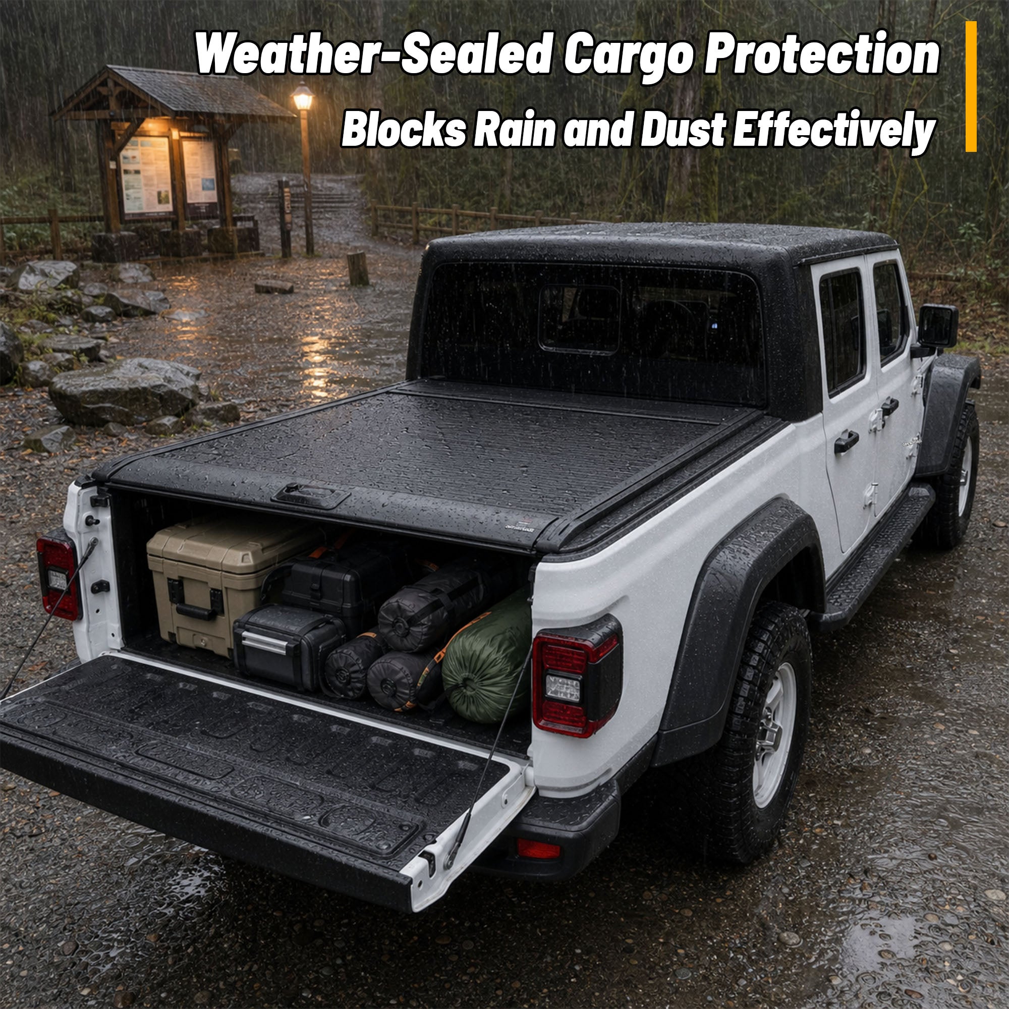 OPENROAD Aluminum Retractable Tonneau Cover for Jeep Gladiator (2019-2026) 5ft With handle Openroad4wd