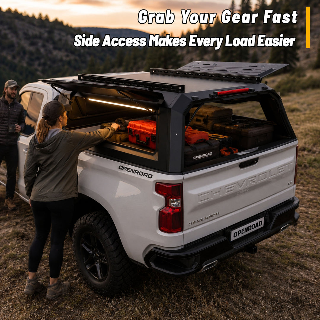 OPENROAD Aluminum Truck Cap for Chevrolet Silverado 1500 (2019-2026) Openroad4wd