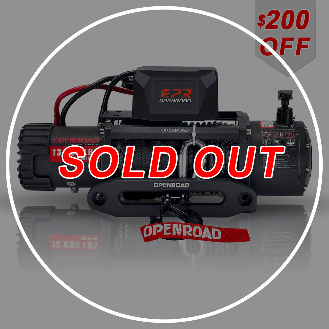 OPENROAD 13,000 lbs Winch with Synthetic Rope - Panther Series 2s winch OPENROAD 13000lbs  