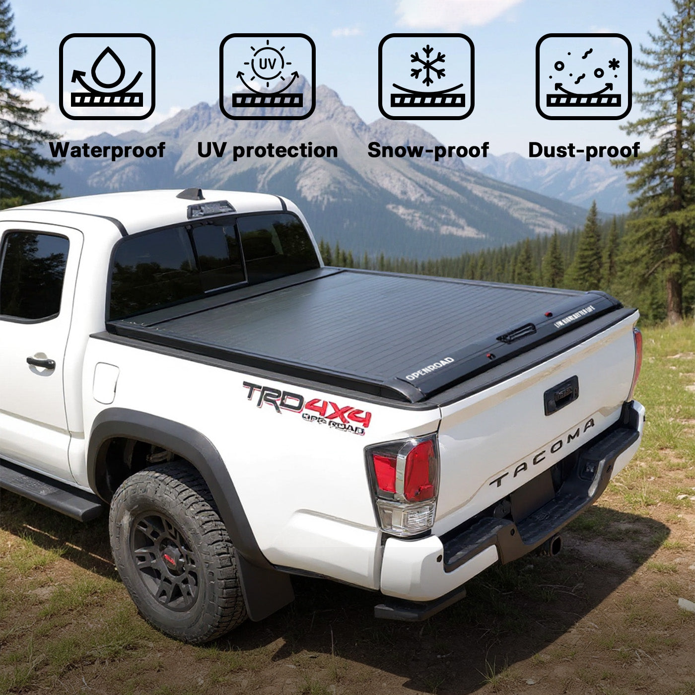 OPENROAD Aluminum Retractable Tonneau Cover Openroad4wd