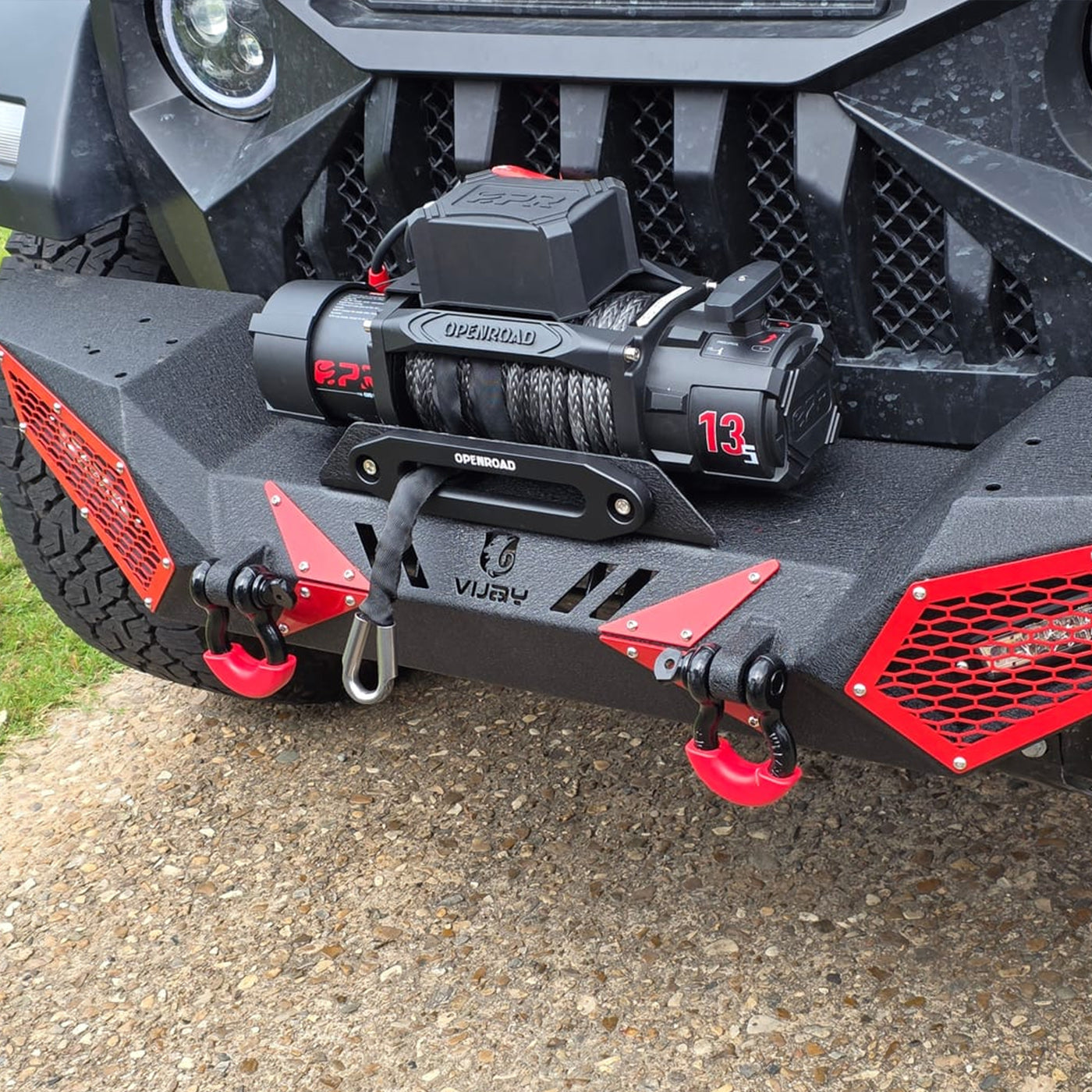 OPENROAD 13,500lbs electric winch with Synthetic Rope - Panther Series 3S winch Openroad4wd