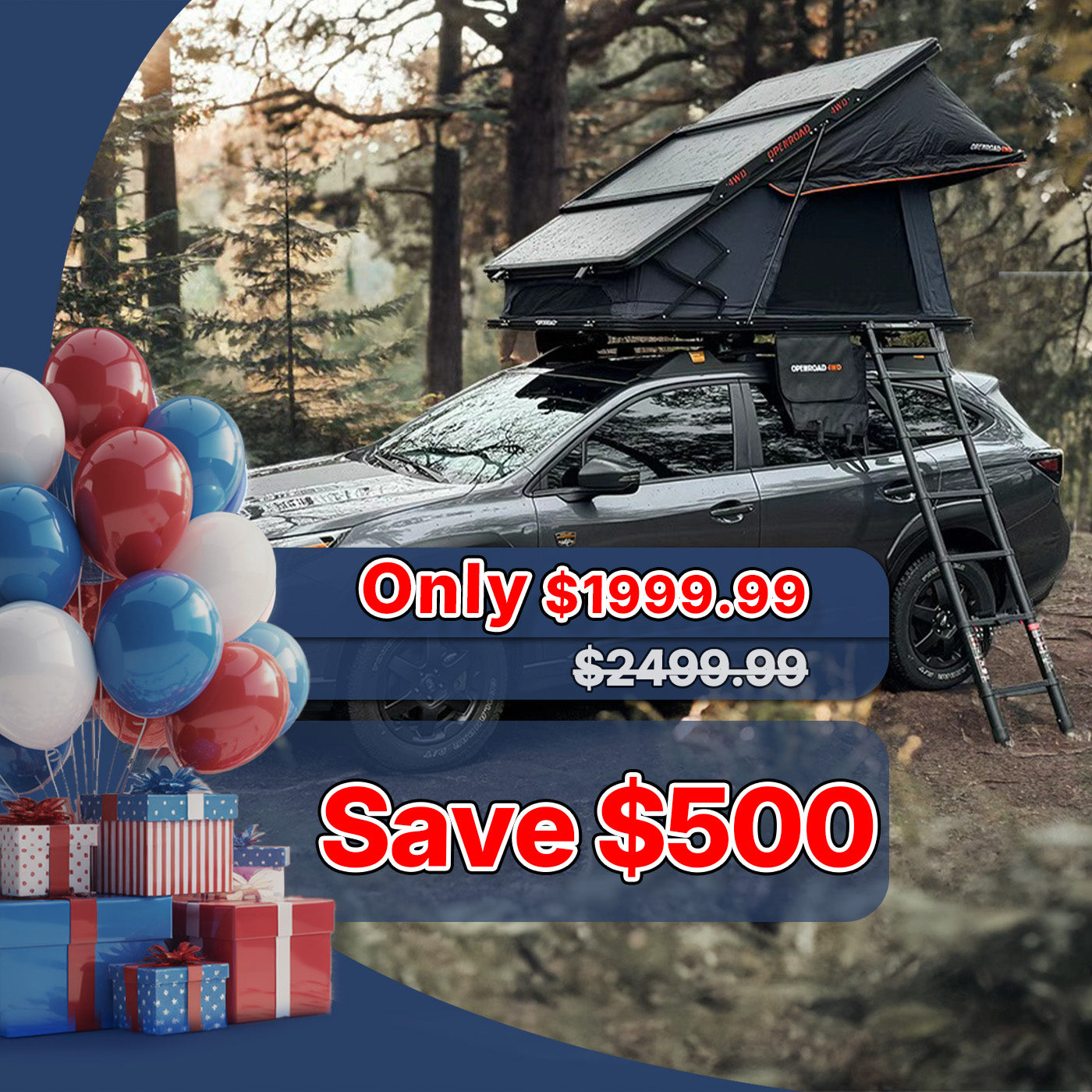 OPENROAD Aluminum Hard Shell Roof Top Tent-PeakRoof LT Series openroad4wd.com