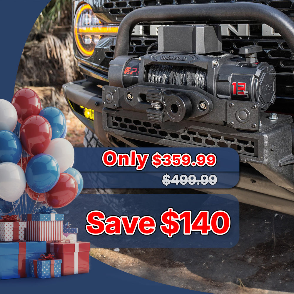 OPENROAD 13,500lbs electric winch with Synthetic Rope - Panther Series 3S winch Openroad4wd