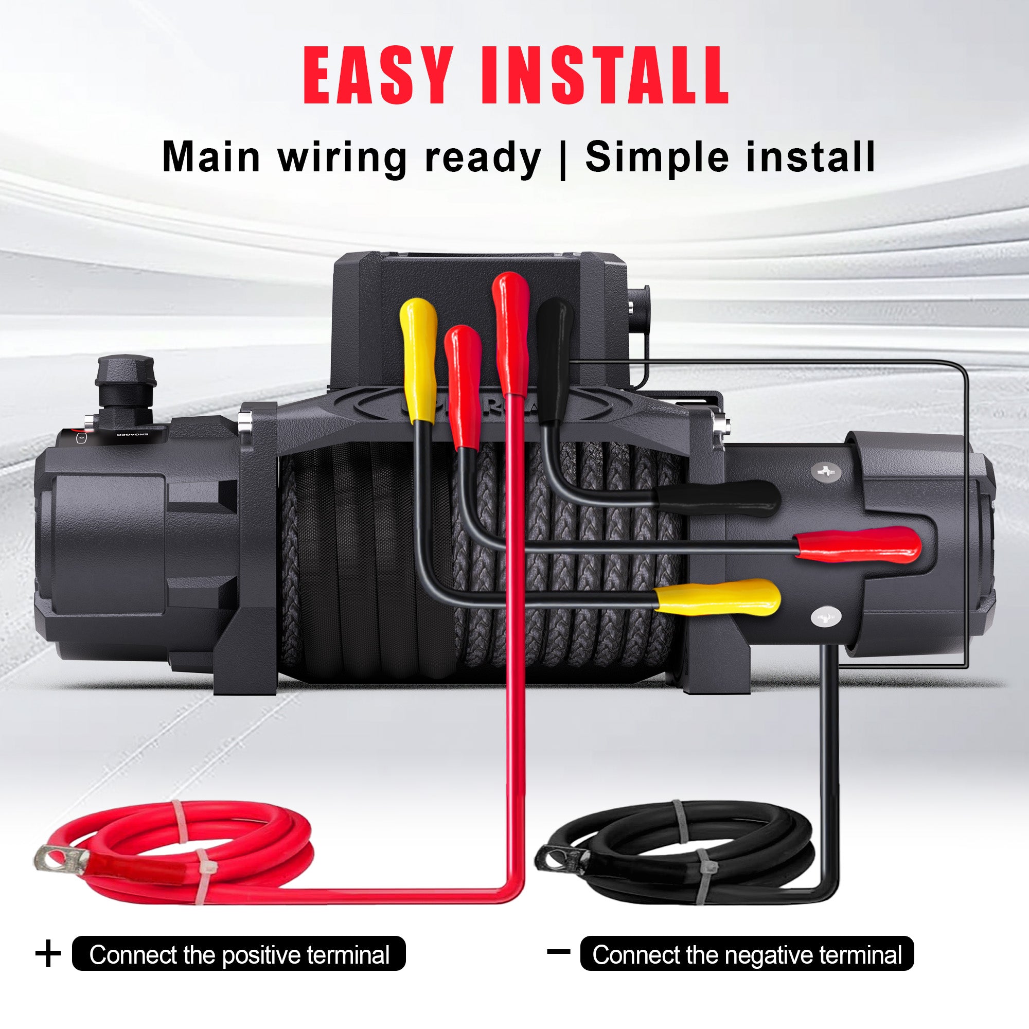 OPENROAD 13,500lbs electric winch with Synthetic Rope - Panther Series 3S winch Openroad4wd